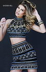 2014 Embellished Halter Open Back Two Piece Prom Dress by Sherri Hill 11156