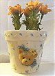 Cherished Teddies - Flower Pot with Yellow Flowers