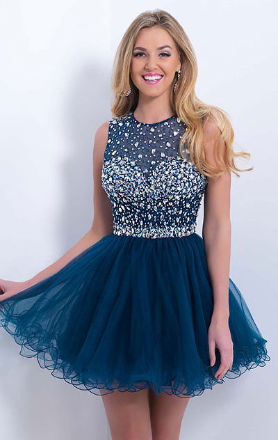 2015 Midnight Green Open Back Short Cocktail Dresses Crystals Cutout Blush by Alexia 9863