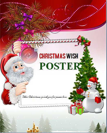 Colorful Christmas Wish Poster Template