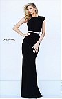Jeweled Sherri Hill 50646 Fitted Low Back Long Black Dress Prom 2017 Elegant