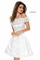 Beaded Cap Sleeves 51958 Ivory Satin Homecoming Dresses 2018 Sherri Hill [Sherri Hill Ivory 51958] - $200.00
