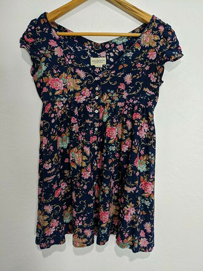 Denim & Supply Floral Button Front Mini Dress Women's Small 100% Viscose