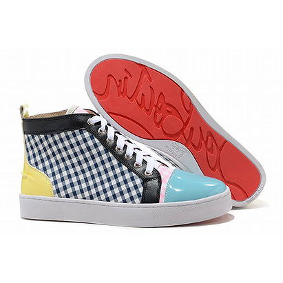Red Bottom Christian Louboutin Louis Tartan Womens Sneakers Green Yellow