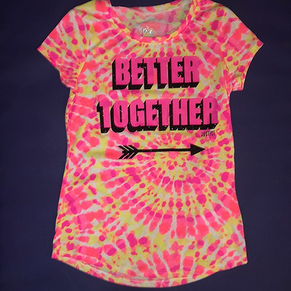Justice Shirts & Tops | Girl justice tie dye shirt (better together) | Poshmark