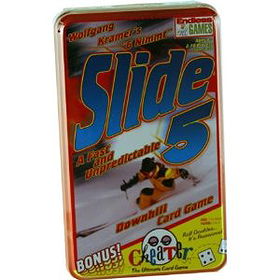 Slide 5: Downhill Card Game (with Bonus Cheater Card Game in Metal Tin)
