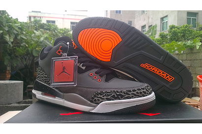 Air Nike Jordan Brand Shoes QS Night Stadium and Black/Total Orange - Men Retro III