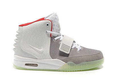 Air Yeezy II Shoes: Pure Platinum Red/Wolf Grey NRG Women Size - Release Reminder