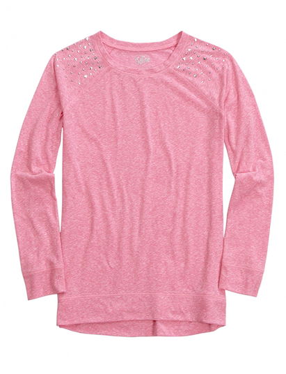 Embellished Long Sleeve Raglan Tee