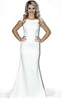 Straight Neck Ivory Prom Dresses Long 2017 Sherri Hill 50824 Neoprene