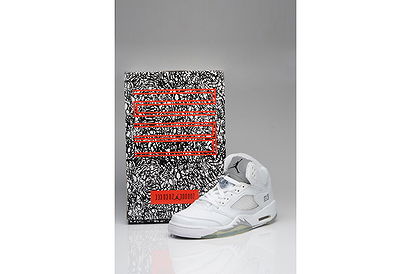 Retro Michael Nike Jordan 5 (V) In White and Grey Mens Sneakers - Jordan Brand