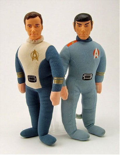 1979 Captain Kirk & Mr. Spock Knickerbocker Plush with Plastic Heads