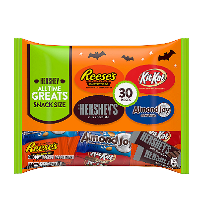 Hershey, All Time Greats Chocolate Assortment Snack Size Candy, Halloween, 15.57 oz, Variety Bag (30 Pieces)
