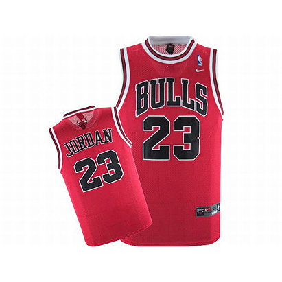 Nike Jordan Bulls Red NBA Jerseys #23 Black Numbers