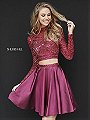 Beaded Long Sleeves Ruby Two Piece Taffeta Homecoming Gown On Sale 2017 Sherri Hill 51301