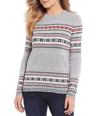 Tommy Hilfiger Snowflake Fair Isle Cotton-Blend Sweater | Dillard's