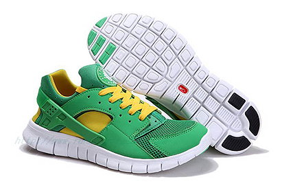 Mens Nike Huarache Free 2012 Court GreenWhite-Tour Yellow Shoes