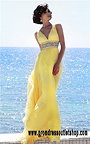 2015 Sherri Hill 11189 Beaded V-Neck Pleated Yellow Evening Gown Affordable