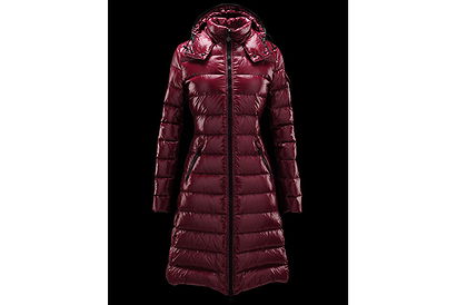 Moncler Women Mokacine Long Down Coat Deep Red