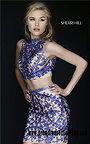 Two Piece Sherri Hill 1969 Beaded Slim Royal Short Homecoming Dress Outlet