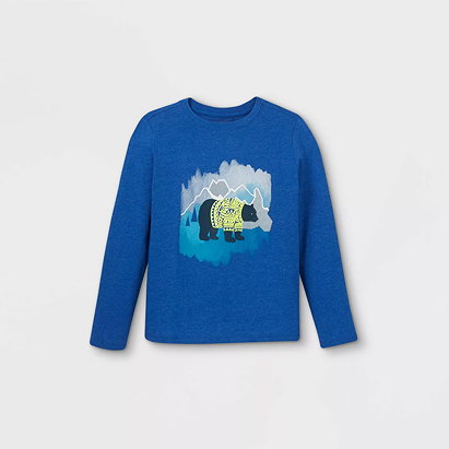 Boys' Bear Graphic Long Sleeve T-Shirt - Cat & Jack™ Blue