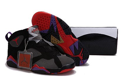 Suede Jordan 7 Sports Shoe: Red/Purple/Black/Grey Womens (More Choices) 