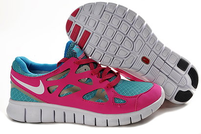 Nike Free Run 2 Bright Turquoise White Pink Flash Grey-Womens 