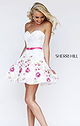 2014 Sweetheart Sherri Hill 4310 A-Line Ivory/Multi Short Lace Cocktail Dress (duplicate)