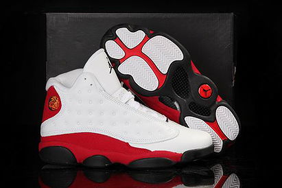 Features White and Varsity Red Nike Air Jordan XIII Sports Shoes