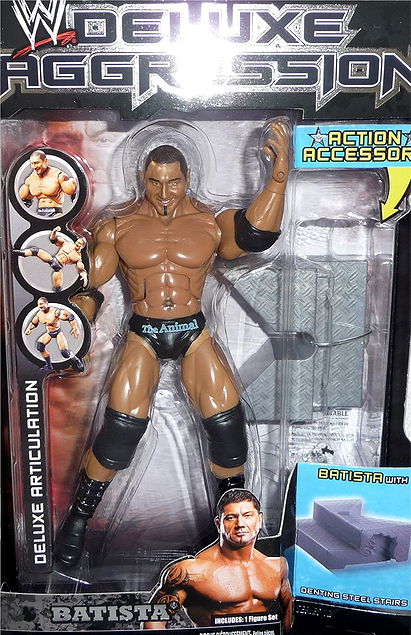 Batista with Denting Steel Stairs Action Figure - WWE Deluxe Aggression Series 12
