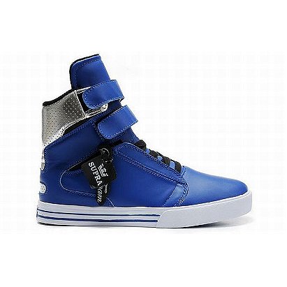 Blue and Silver and White Women Supra Tk Society Sneakers High Tops 