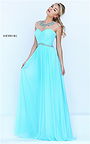2016 Aqua Sweetheart Beaded Ruching Prom Dress by Sherri Hill 50442