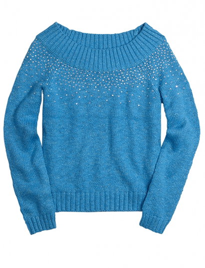 Embellished Open Neck Sweater