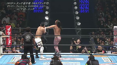reDRagon vs. The Timesplitters vs. The Young Bucks (NJPW, The New Beginning in Osaka 2015)