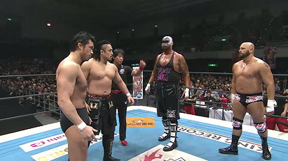 Doc Gallows & Karl Anderson vs. Hirooki Goto & Katsuyori Shibata (NJPW, The New Beginning in Osaka 2015)
