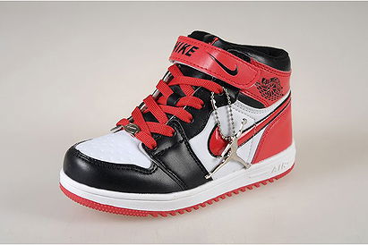 New Kids Jordans 1 Shoes With White & Black/Red Color Nike Basketball Sneakers