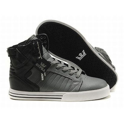 grey black high top supras skytop leather