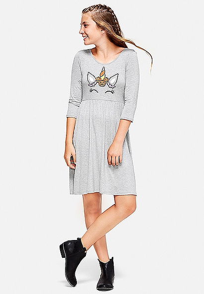 Graphic Loop Back Dress