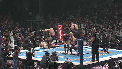 Kazuchika Okada, Toru Yano & Kazushi Sakuraba vs. Bad Luck Fale, Tama Tonga & Yujiro Takahashi (NJPW, The New Beginning in Osaka 2015)