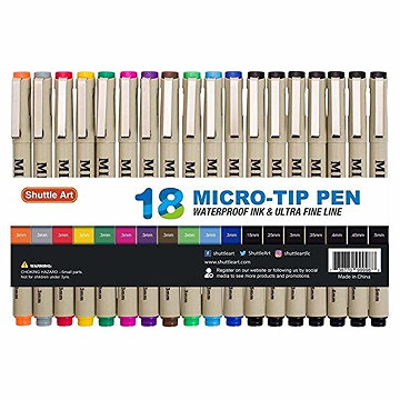 Shuttle Art 18 Pack Ultra Fine Point Tip Micro Line Pens