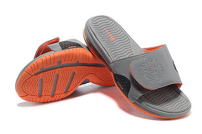 Nike Shoes Lebron James Slides Sandals Wolf Grey and Orange Colors