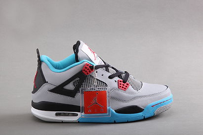 Jordan 4 Retro Sneaker with color Grey & Black/ Blue (Men Style)- Release