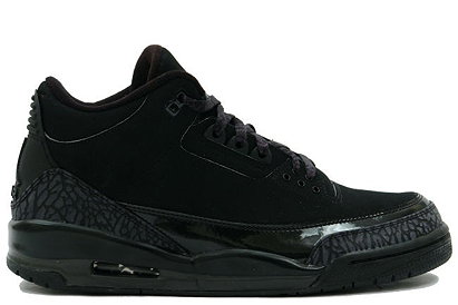 Jordan 3 (III) Retro-Black Cat (Black/Dark Charcoal-Black) Nike Mens Basketball Shoes