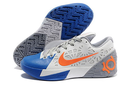 Nike Kd Trey 5 %u201COKC%u201DKevin Durant Shoes White-Wolf GreyRoyal Blue-Orange Colorways