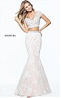 2-PC Beaded Lace Appliques Sherri Hill Ivory 51011 Mermaid Gown 2017