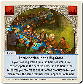 The Rivals for Catan: Participation in the Big Game