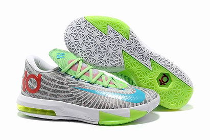 KD VI (6) Sport Grey/White-Varsity Red/Electric Green Nike Mens Shoes