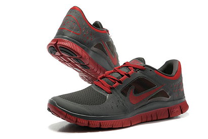 Nike Free Run 3 Charcoal Red-Mens 