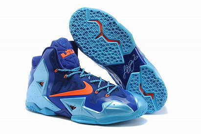 Team Orange/Blue LeBron 11 James Mens Basketball Shoes