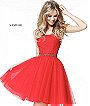 2017 Strapless Sherri Hill 51327 Beaded Bodice Red Short Tulle Prom Dresses [Sherri Hill 51327 Red] - $220.00